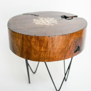 Floral Log End table1